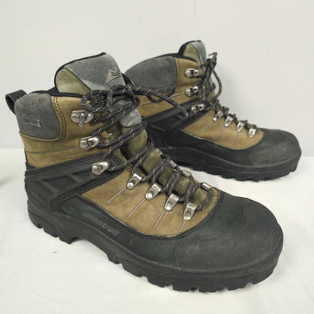 Montrail Torre GTX Boots Men Size 9 Brown Black Trail Hiking Mid Lace Up